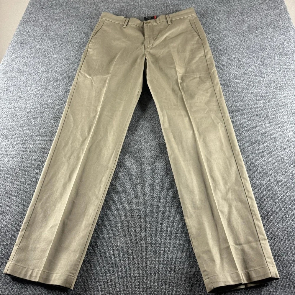 Dockers Pants Mens 32x34 Beige Signature Iron Free Straight Khaki Stretch NWT